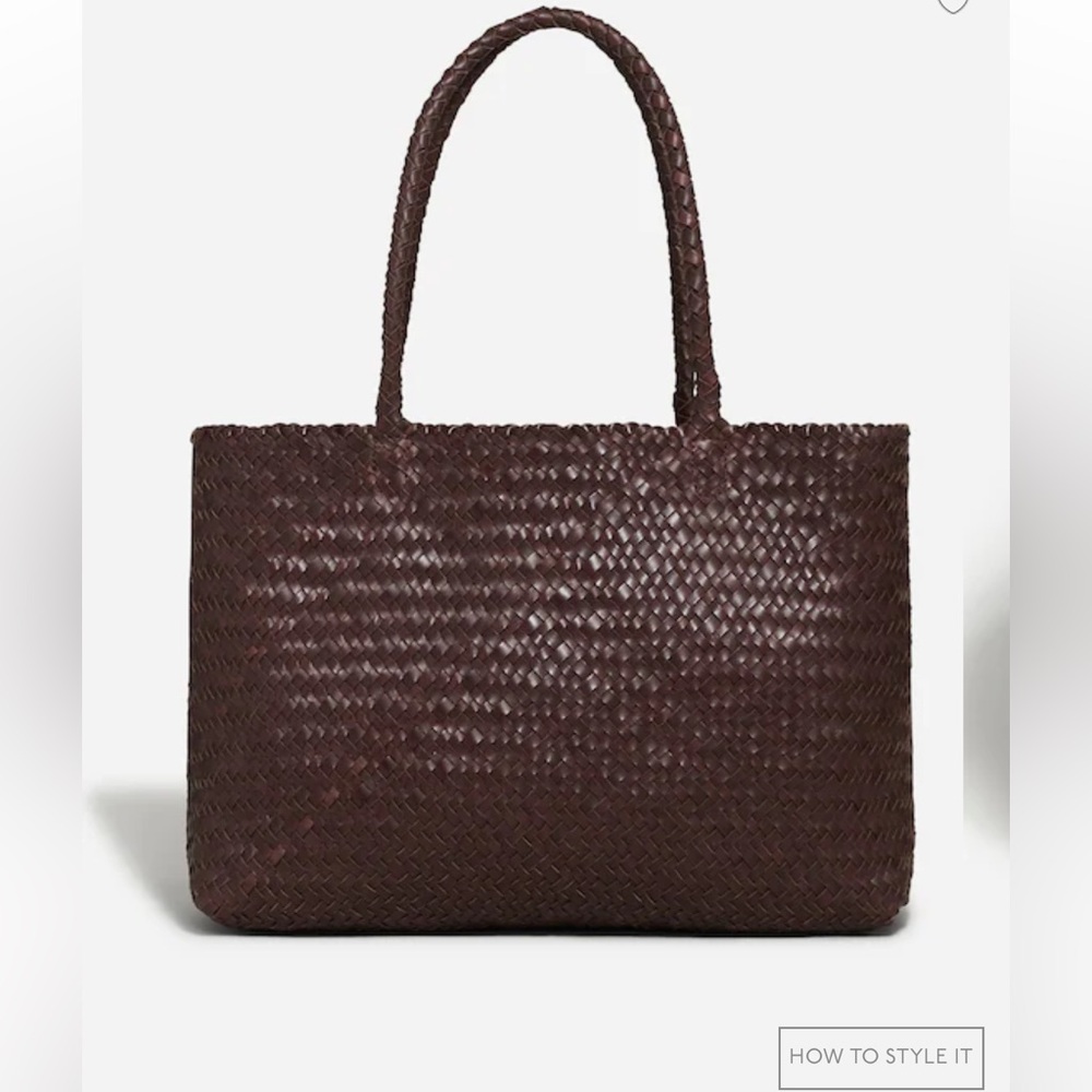 Madewell signature woven leather tote in coffee bean
